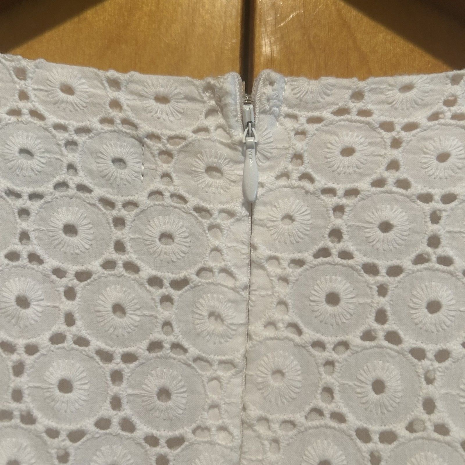 Eloquii White Eyelet Wrap Dress-Flutter Slv-Sz 28-Below Knee Length-Cottagecore