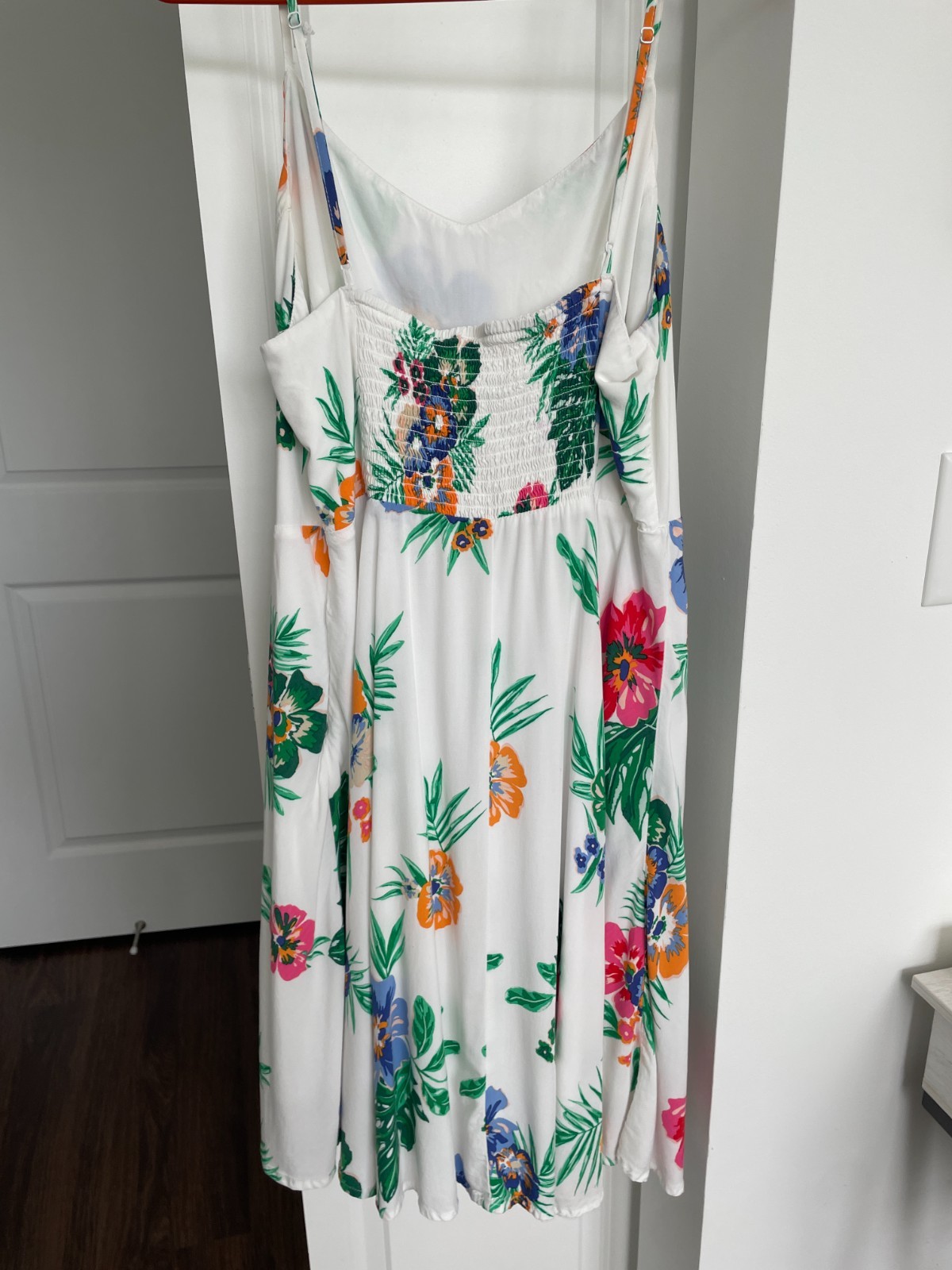 Green Pink Orange Blue White Floral Dress Size Large