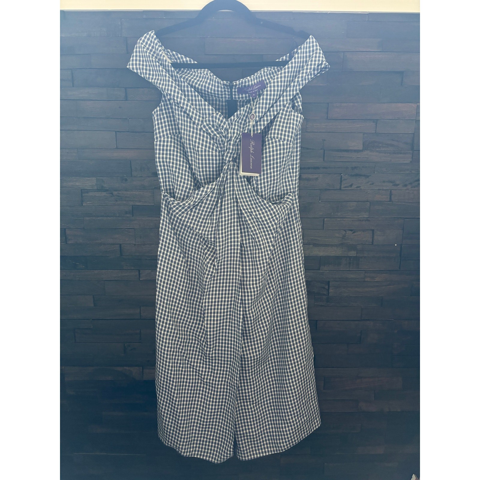 Ralph Lauren Collection Purple Label Gingham Oxford Tunic Blouse Shirt Dress 10