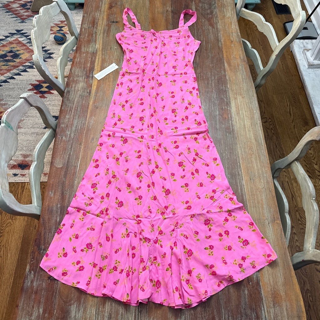 Topshop NWT Pink Floral Mermaid Hem Maxi Dress US 8 UK 12 Wedding Guest