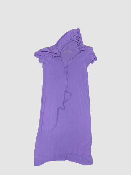$120 Neiman Marcus Women’s Purple Lightweight Short-Sleeve Hooded Dress Size M