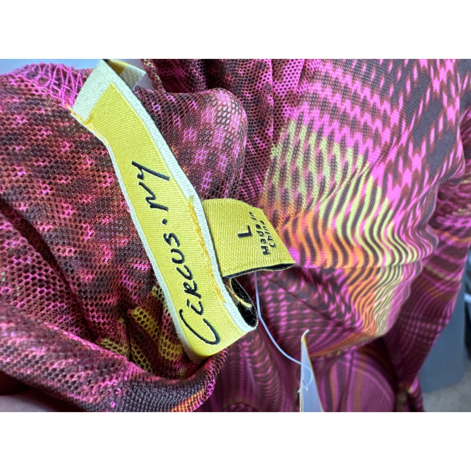 Circus NY Super Pink Plaid Trip Ashtan Dress Turtleneck Long Sleeve Size L