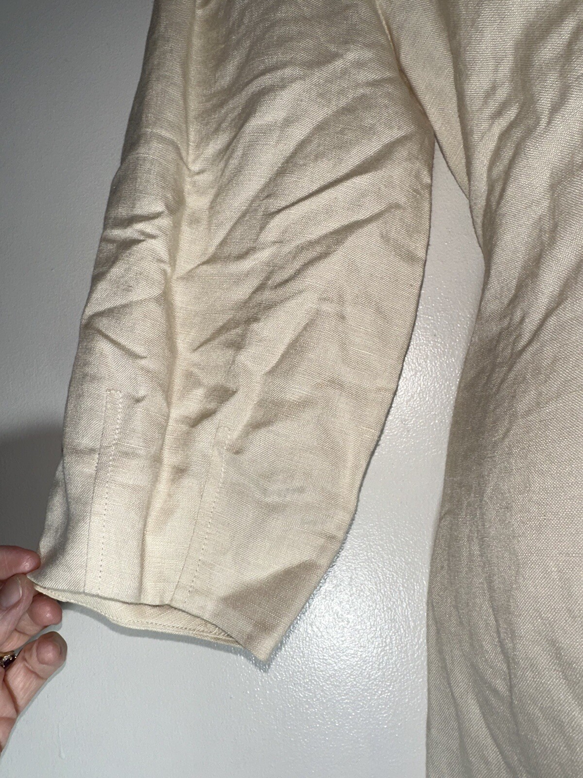 & OTHER STORIES PARIS ATELIER Nude Linen Blend Midi Shirt Dress US 6 (10) #34945