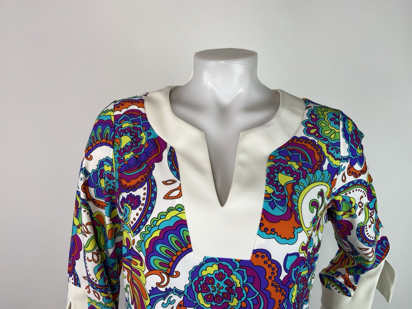 Jude Connally Size Large Multi-colored Floral Print Holly Paisley Dress Resort
