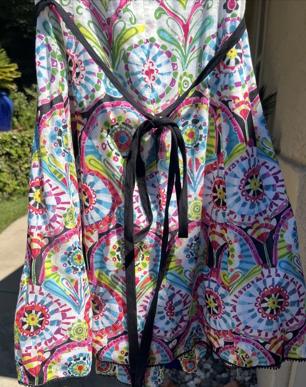 Vintage Nanette Lepore Cotton Silk Lightweight Sleeveless Belt Sundress Dress 6