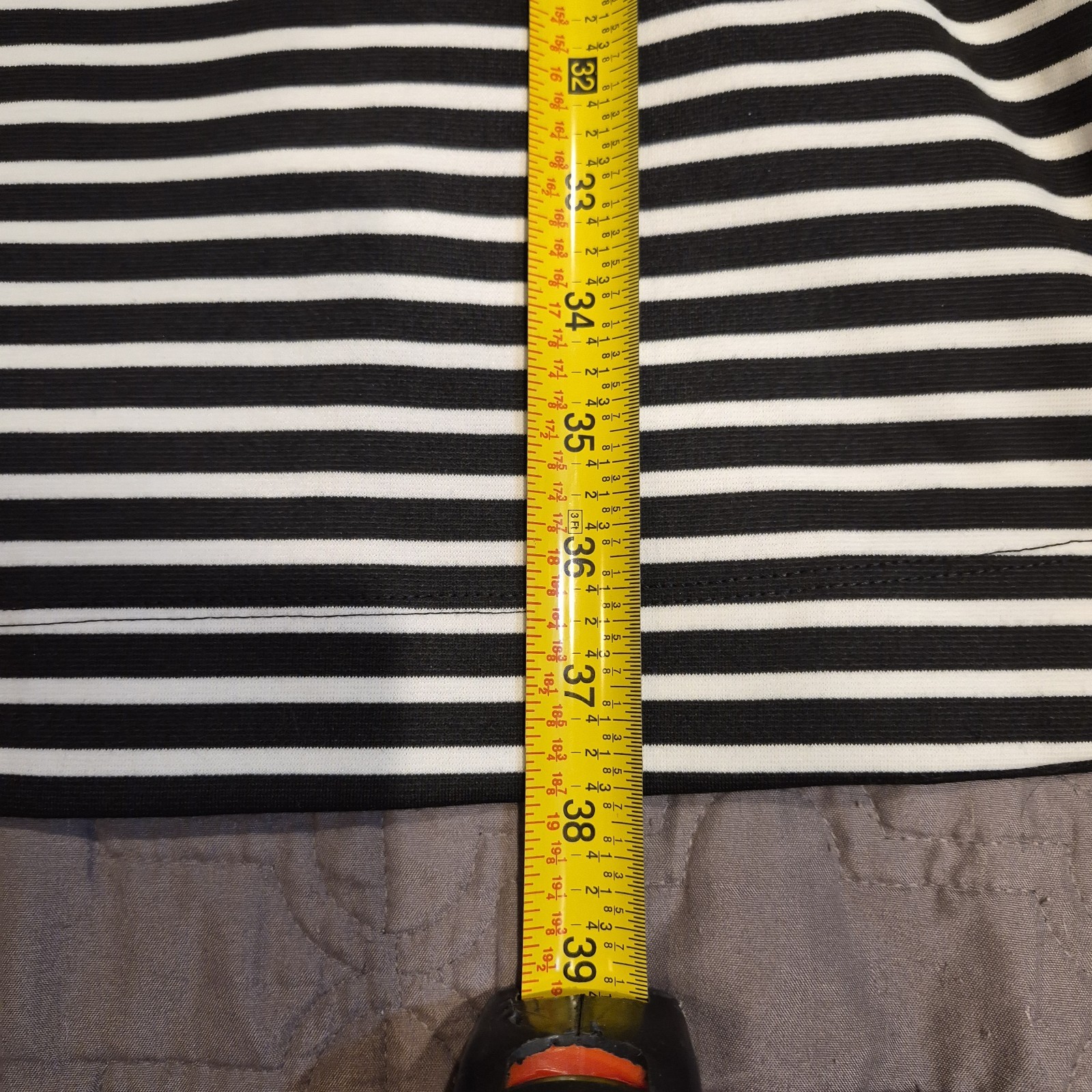 NWT Draper James Women’s Black White Striped Knit A-Line Dress XL Round Neck Zip