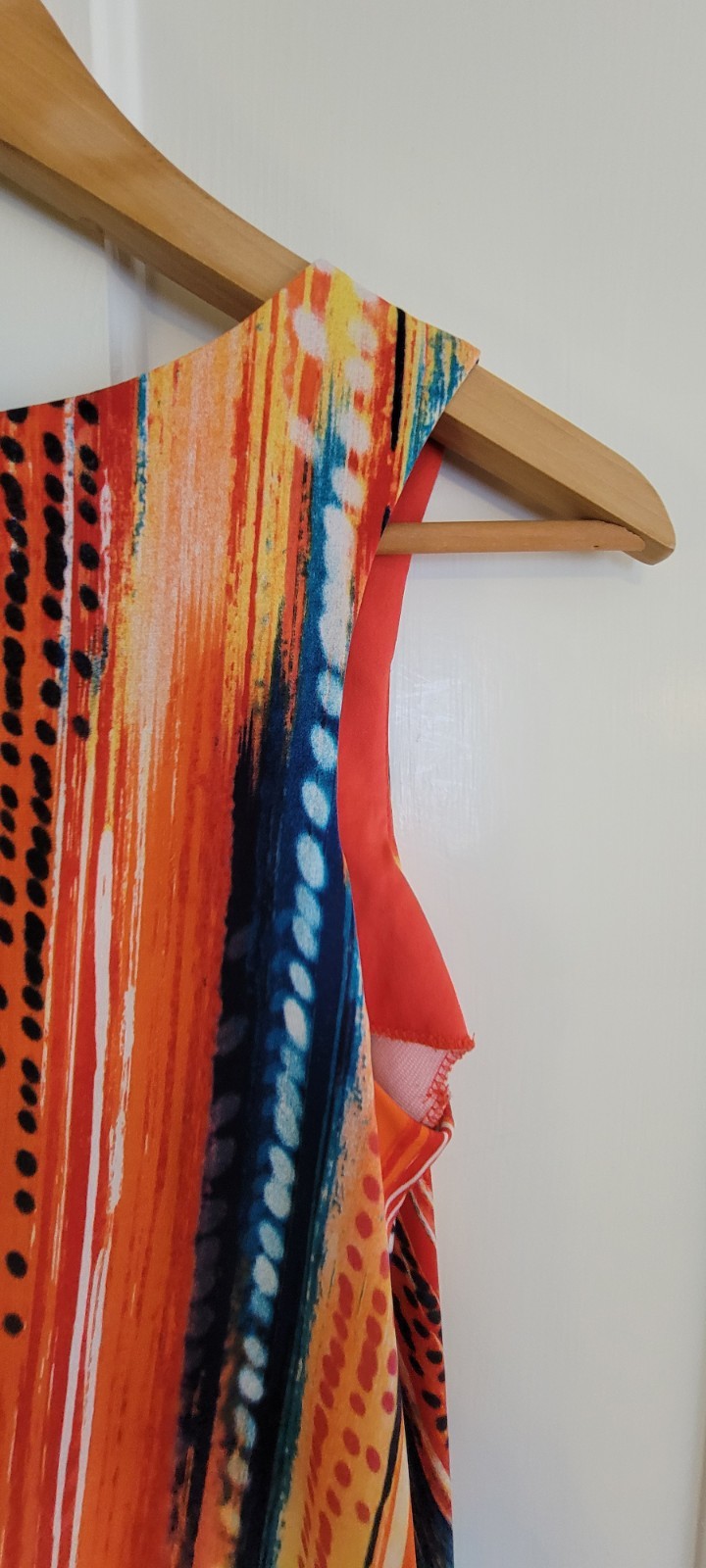 Colorful Boho Chic Embroidered Neckline Dress Size 6