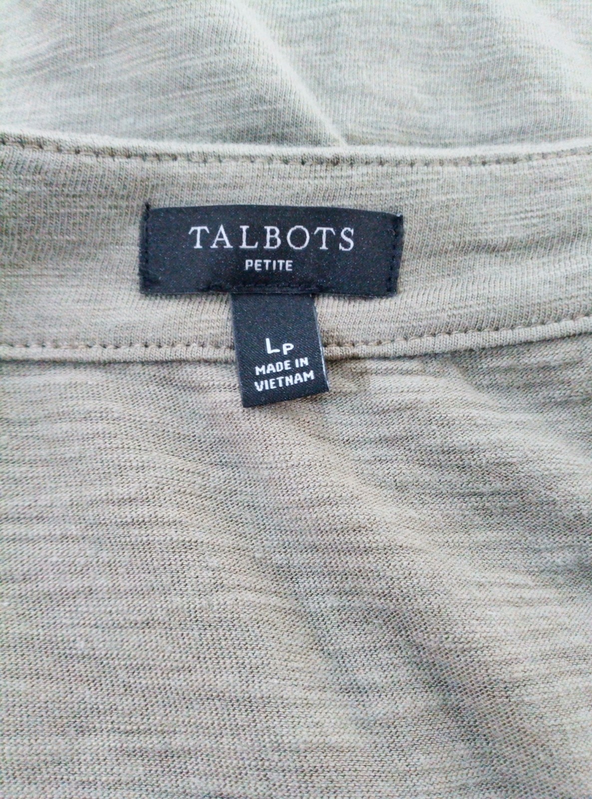 Talbots Olive Green Knit Midi Dress Braided Keyhole Sleeveless Tank LP Petite L
