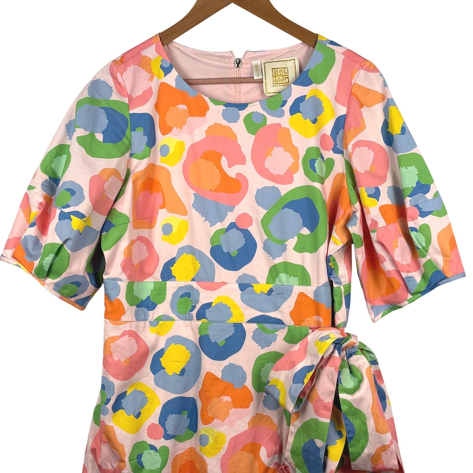 Emily McCarthy Womens Savannah Mini Dress Ruffle Wrap Sz L Party Preppy Spring