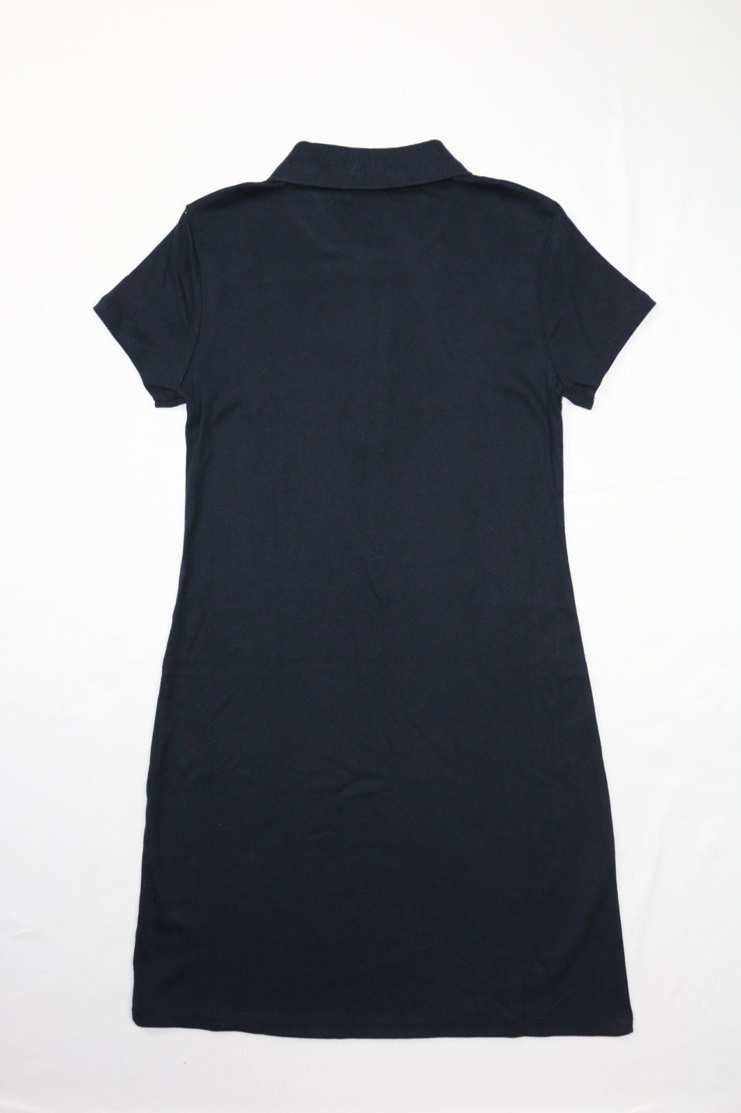 Tommy Hilfiger Navy Knit 1/4 Zip Polo Dress Short Sleeve Embroidered Flag Slim