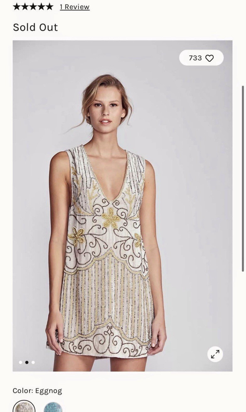 Spell & the Gypsy Collective Eggnog Elsa Sequin Beaded V-Neck Mini Dress M