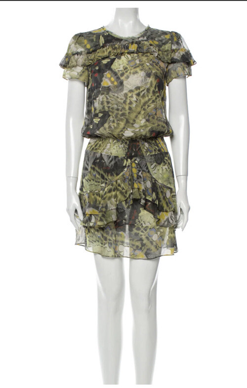 NWOT Skaist Taylor By Neiman Marcus Mini Dress 100% Silk Abstract Size Petite
