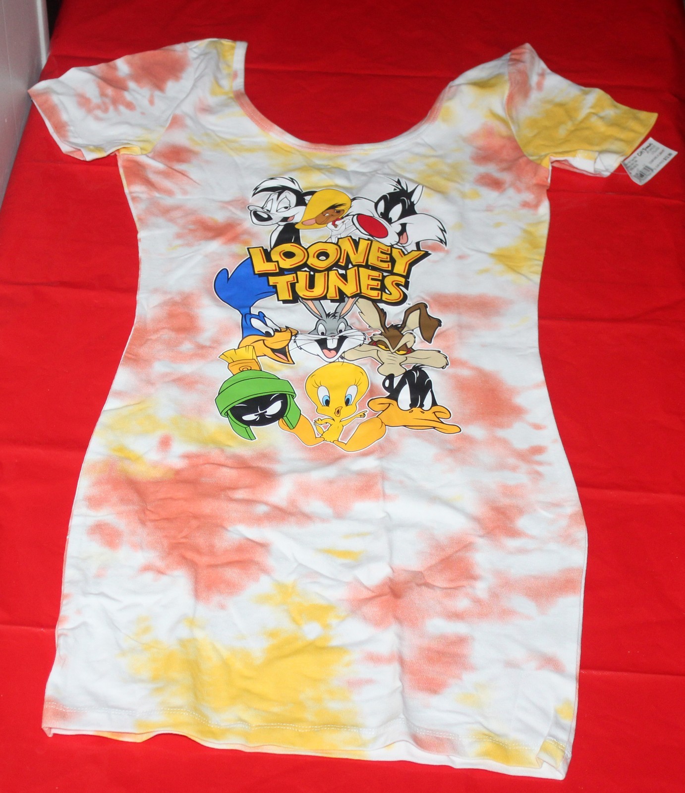 Looney Tunes JR Size Large Dress Tie Dye Cotton Blend *NWT* Bugs, Tweety