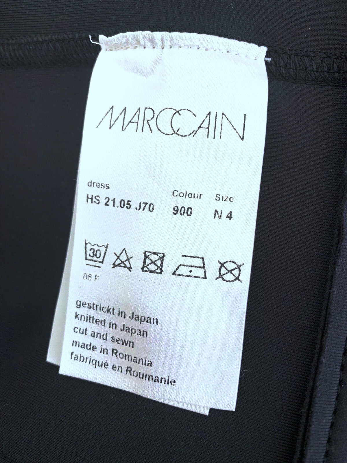 Dress black N4 Marc Cain 40 flounce softshell scuba jersey white eye-catcher