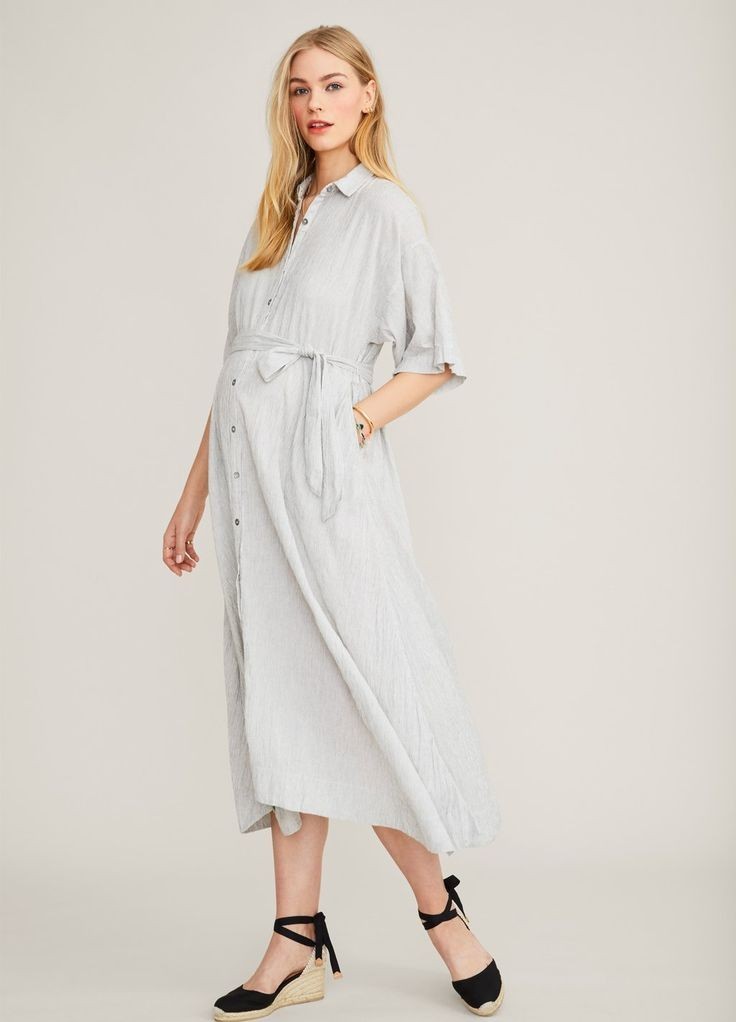 Hatch Maternity Women’s The Elsa Dress Ivory/Black Stripe Size 2 (M/8-10) NEW