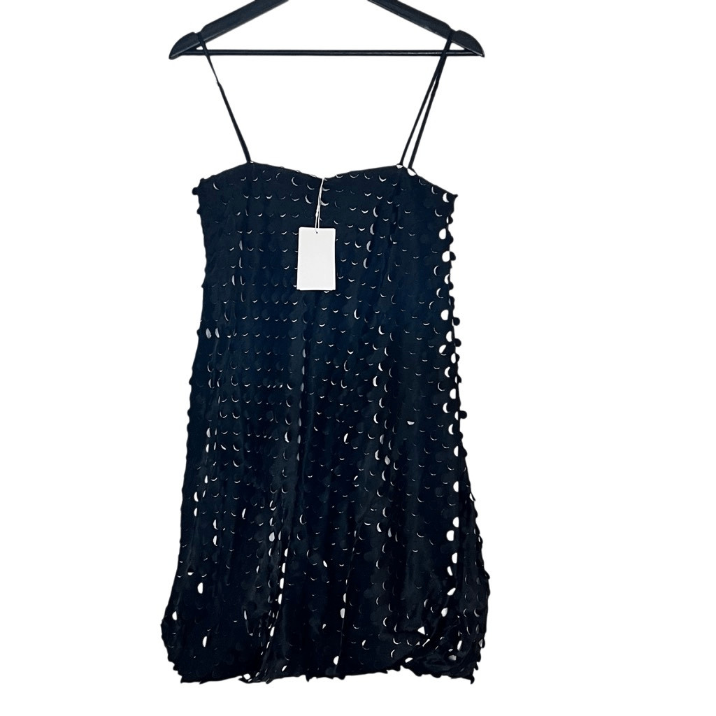 NWT Helmut Lang Women’s Gradient Black Hole Punched Bubble Mini Dress Size 0
