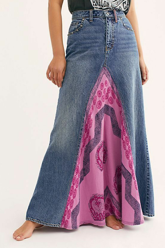 LAST ONE! Free People NWT Size 24/ 25 Pieced Boho When the Party’s Over Skirt
