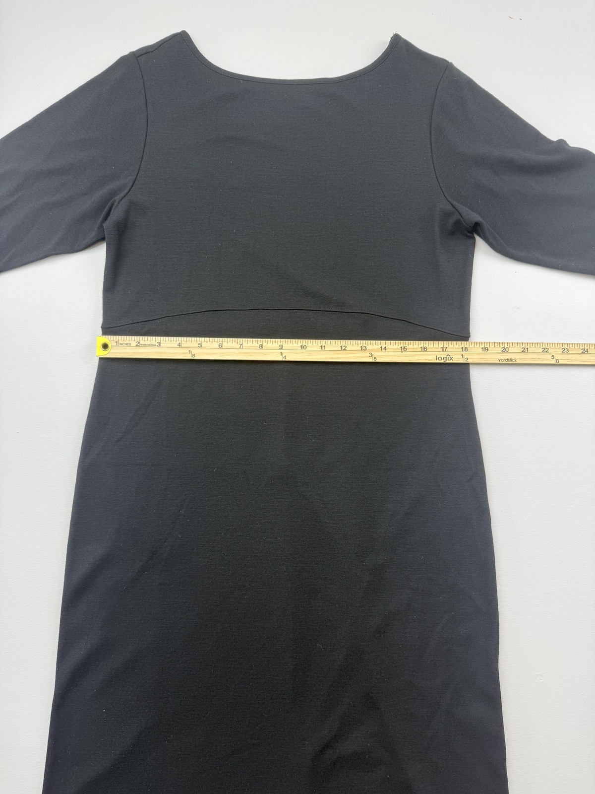Eddie Bauer Dress Womens Medium Black Wool Knit Half Sleeve Sheath Knee Length
