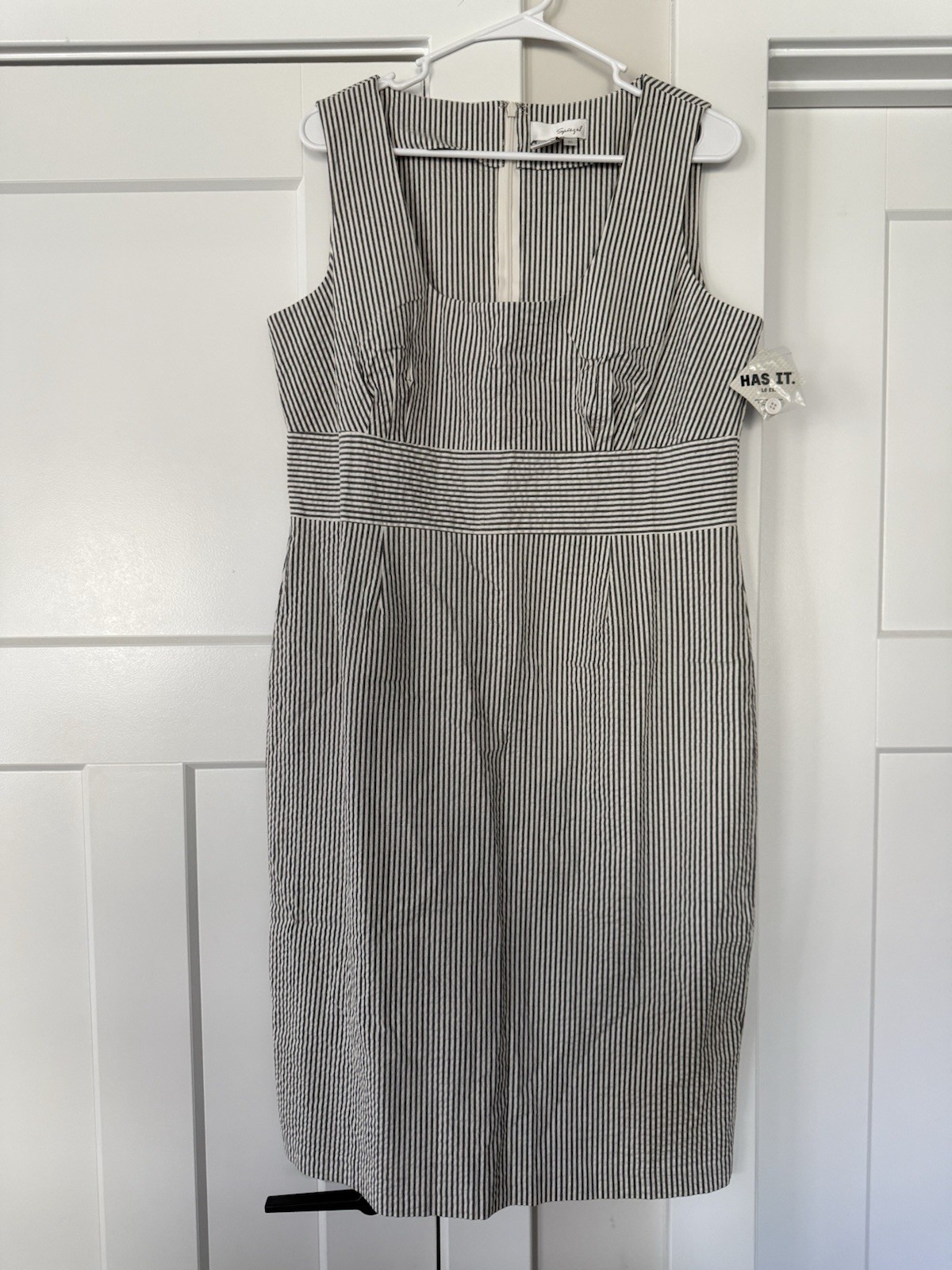 Spiegel Striped Seersucker Sleeveless Womens Lightweight Dress Sz 16 New NWT