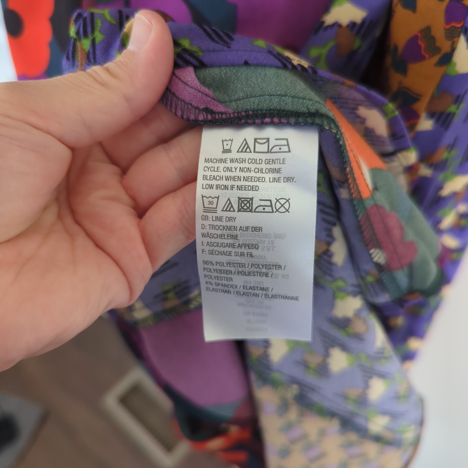LOGO Lori Goldstein Patchwork Fit & Flare Button Down Midi Dress Medium Boho