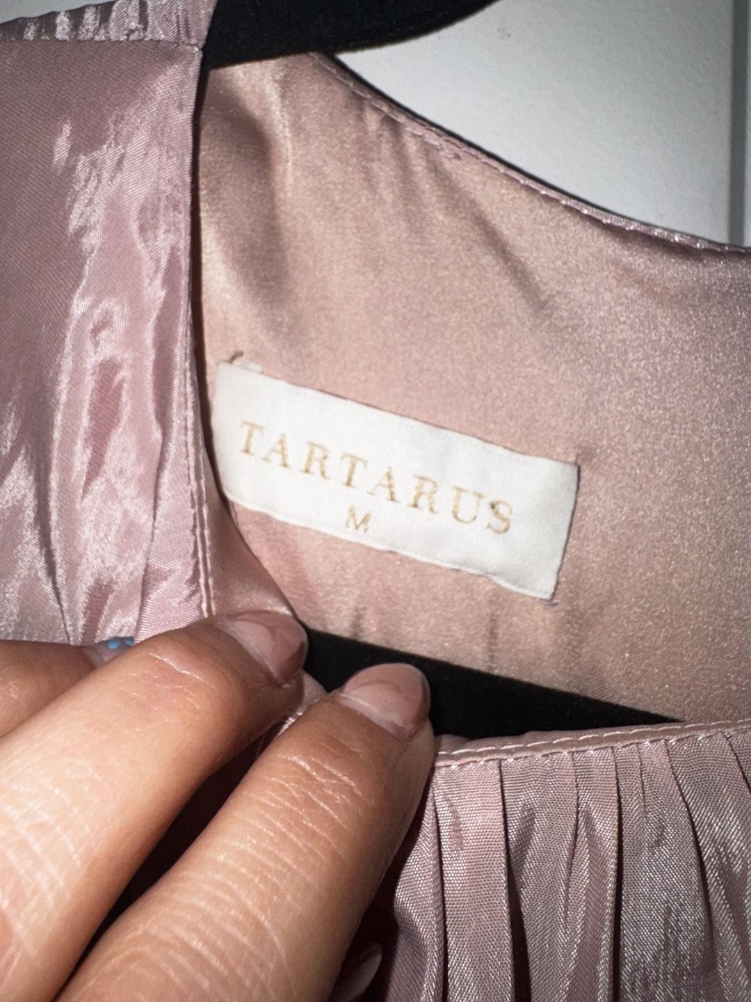 Tartarus Mauve Pink Satin Plissé Puff Sleeve Dress Bridgerton regal coquette