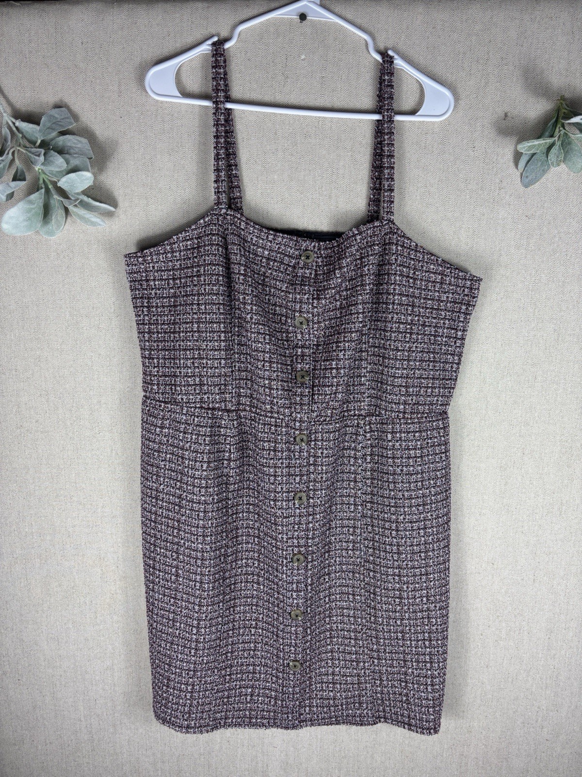 Lane Bryant Purple Tweed Button-Front Dress 18/20