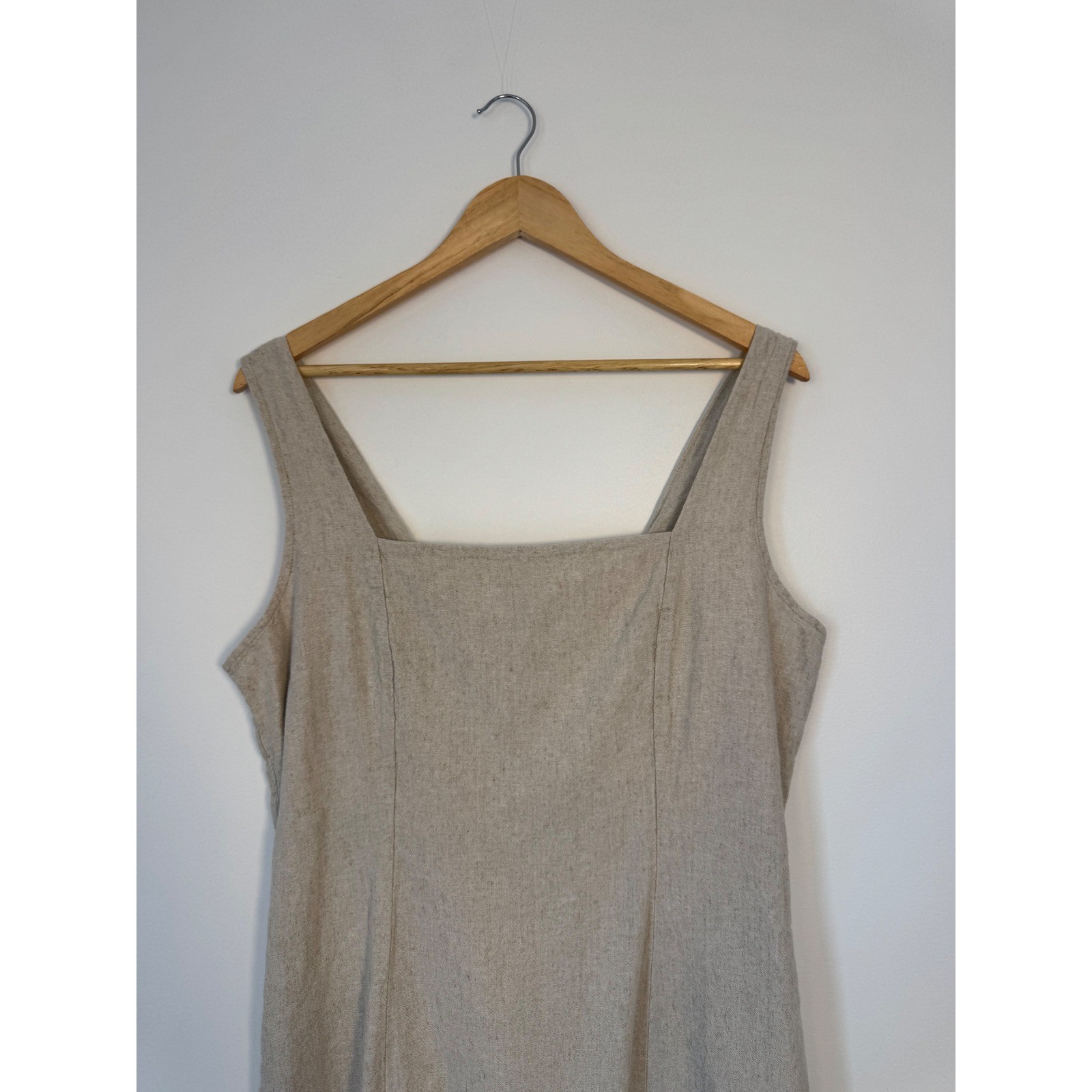 Linen Core Old Navy Smocked Back Mini Dress Womens XL Oatmeal Beige