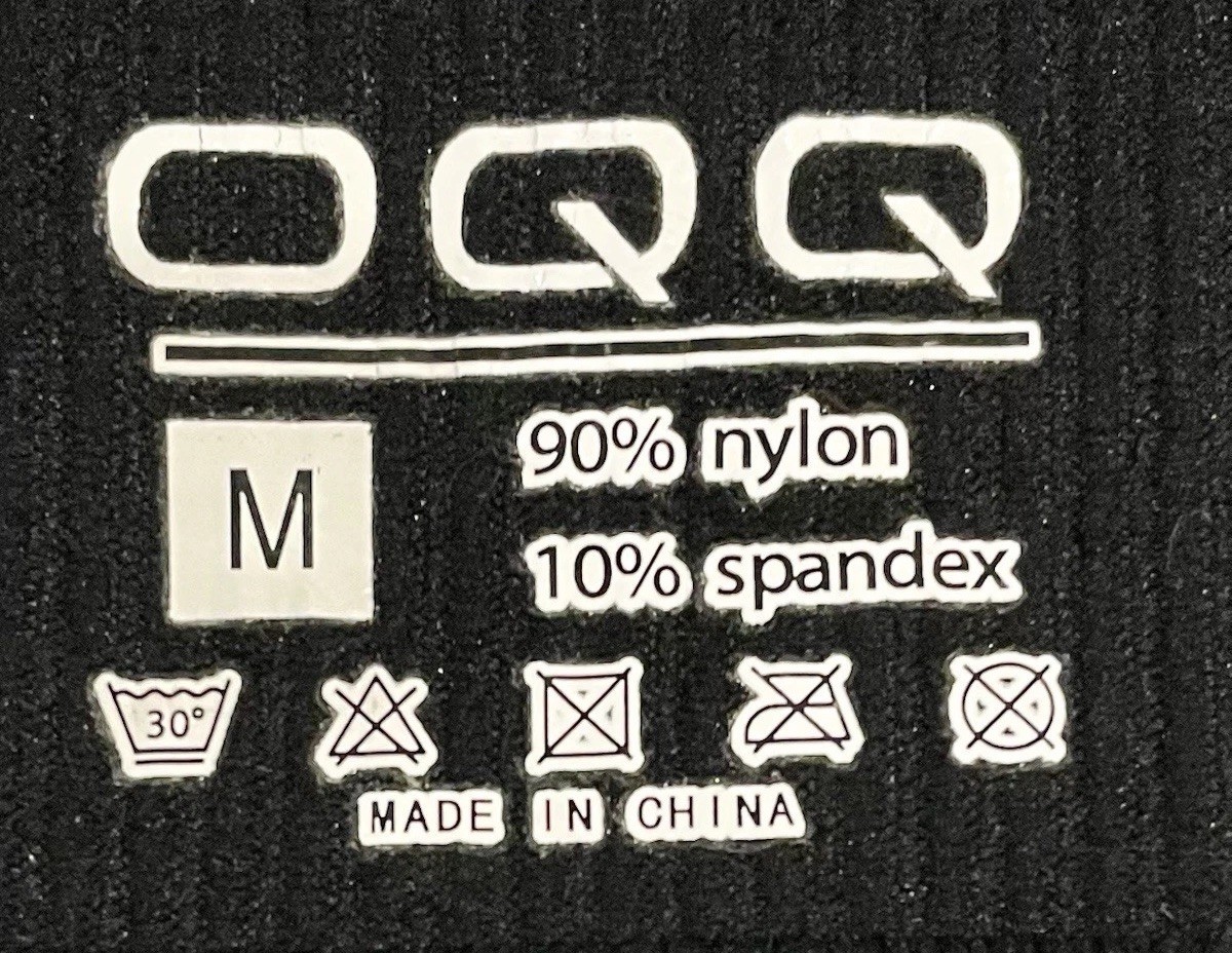 OQQ Size Medium Compression Stretch Ribbed Little Black Dress Long Sleeve Sexy M