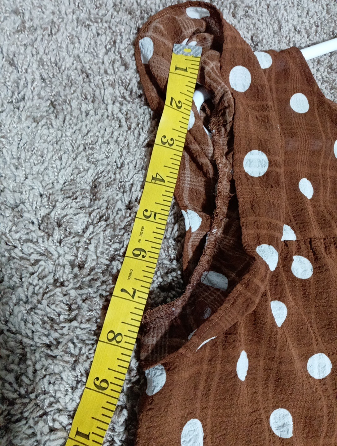 Perch by Blu Pepper Brown Polka Dot Dress Lined Women’s Plus Size 1XL Cap Sleeve