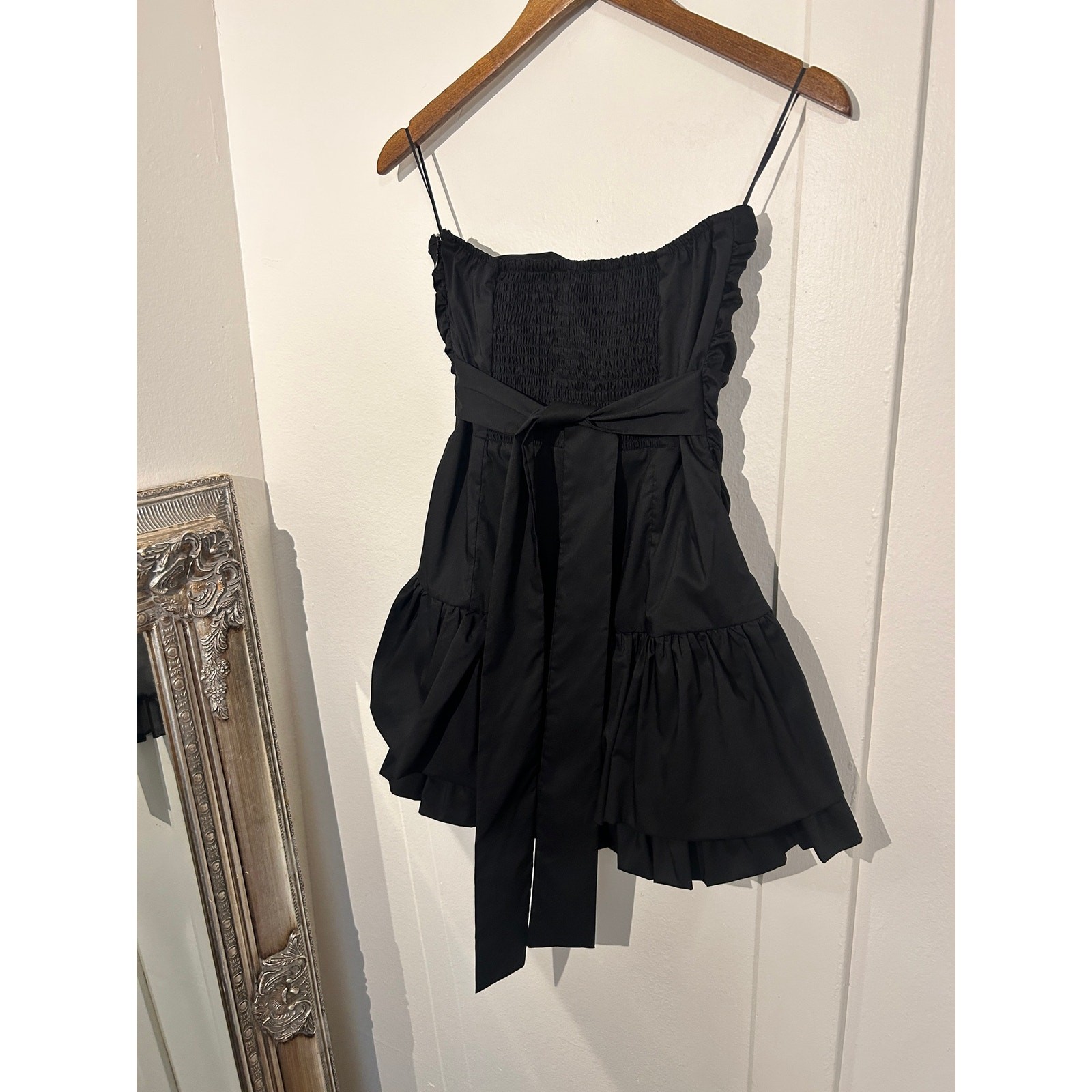 NWT Cotton Candy LA Strapless Ruched Mini Dress Black Medium Retail $68