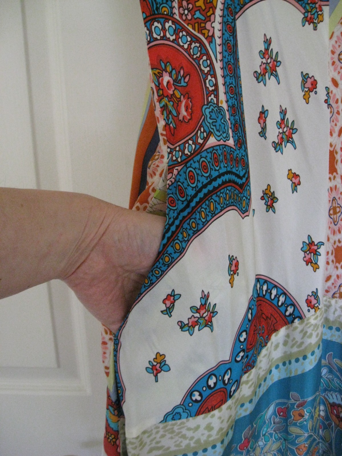 Pre Owned Johnny Was Patchwork Boho Maxi Dress Size M G2U