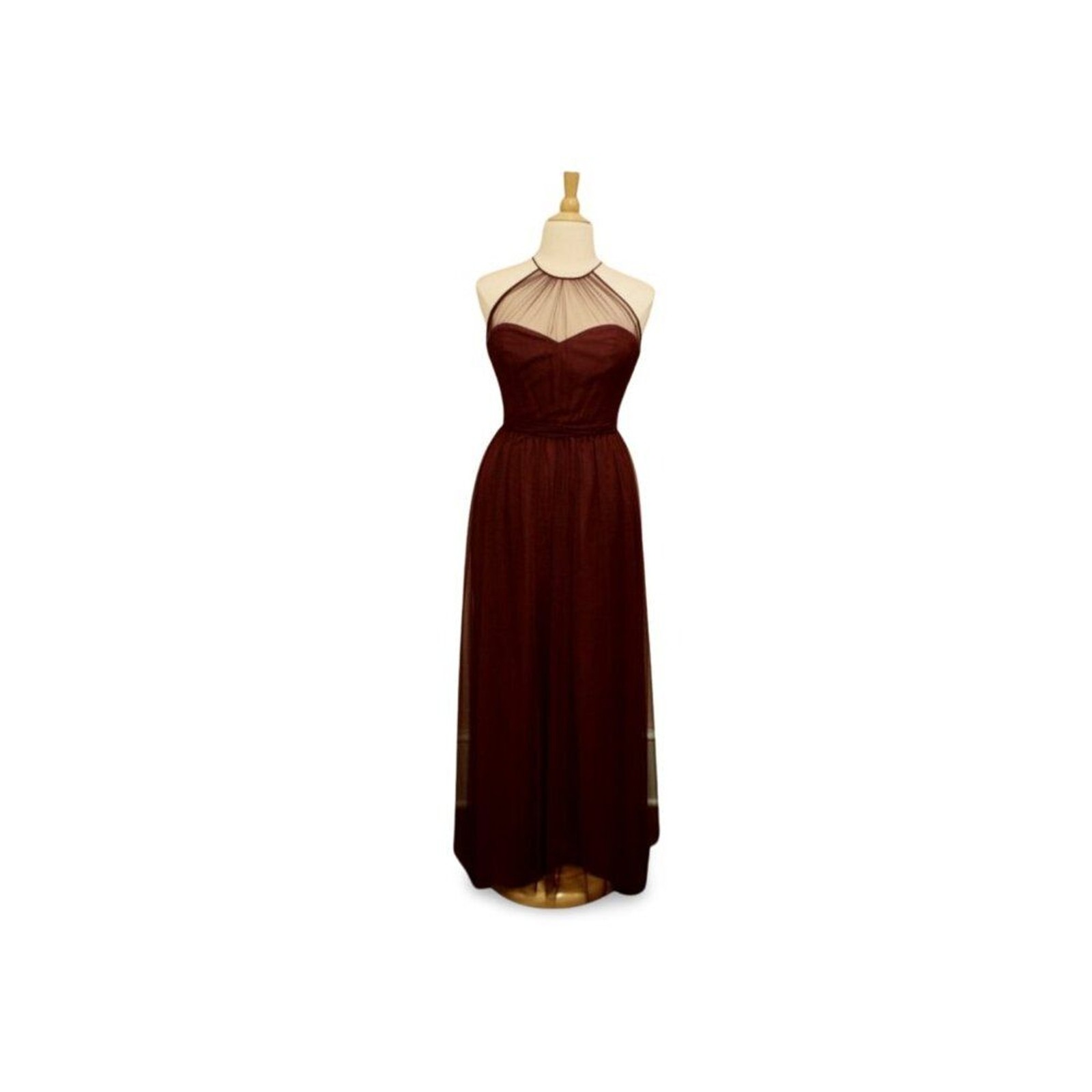 Romantic Sweetheart Tulle Halter Floor Length Formal Dress Amsale