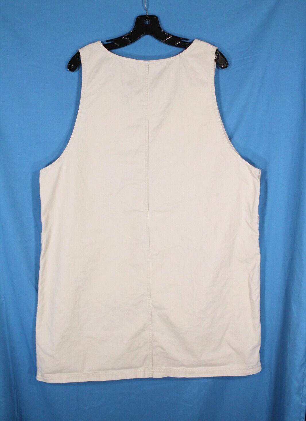 VTG SOUTHERN EXPRESSIONS Khaki Overall Jumper Dress Shift SLEEVELESS Pockets 2X