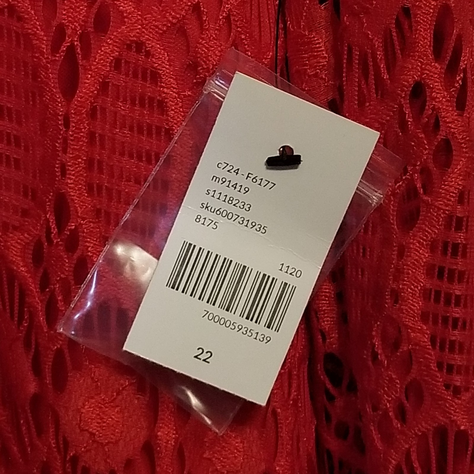 Lane Bryant 22 Dress Red Lace Lined Elastic Waist Holiday Classic Whimsy Classic