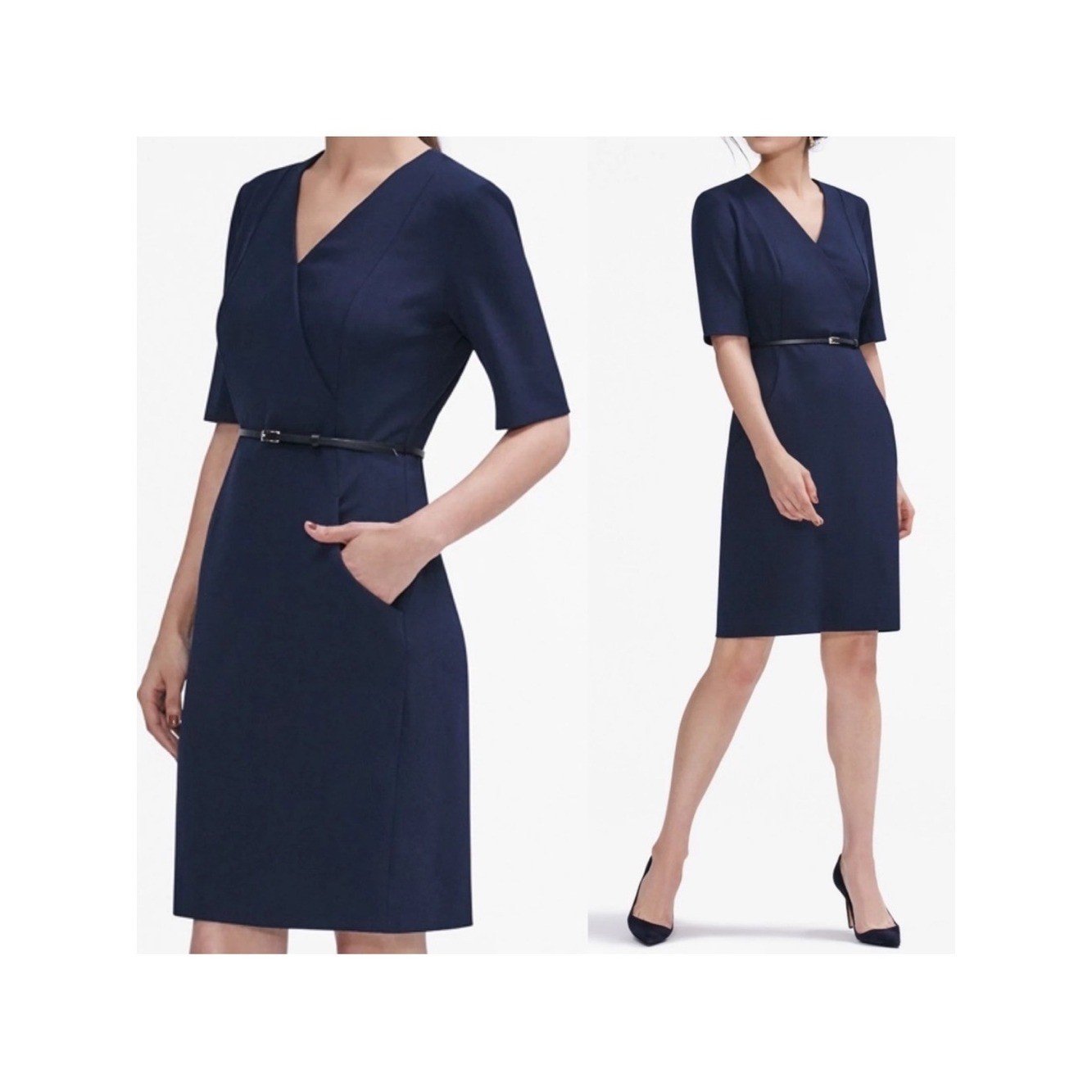 MM Lafleur Maxwell Tailored Dress: Galaxy Blue