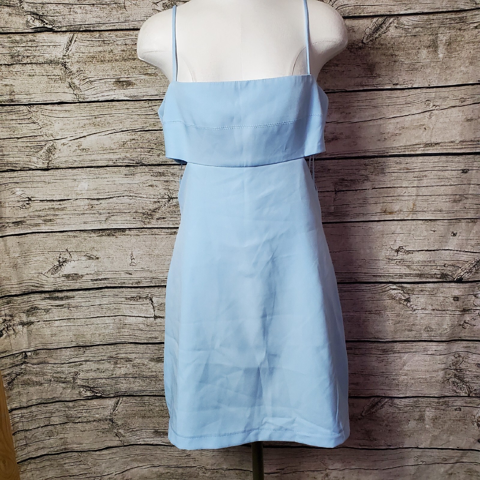 Junior’s Stella Blue Sleeveless Cut Out Mini Dress Size Large Reg $44.00