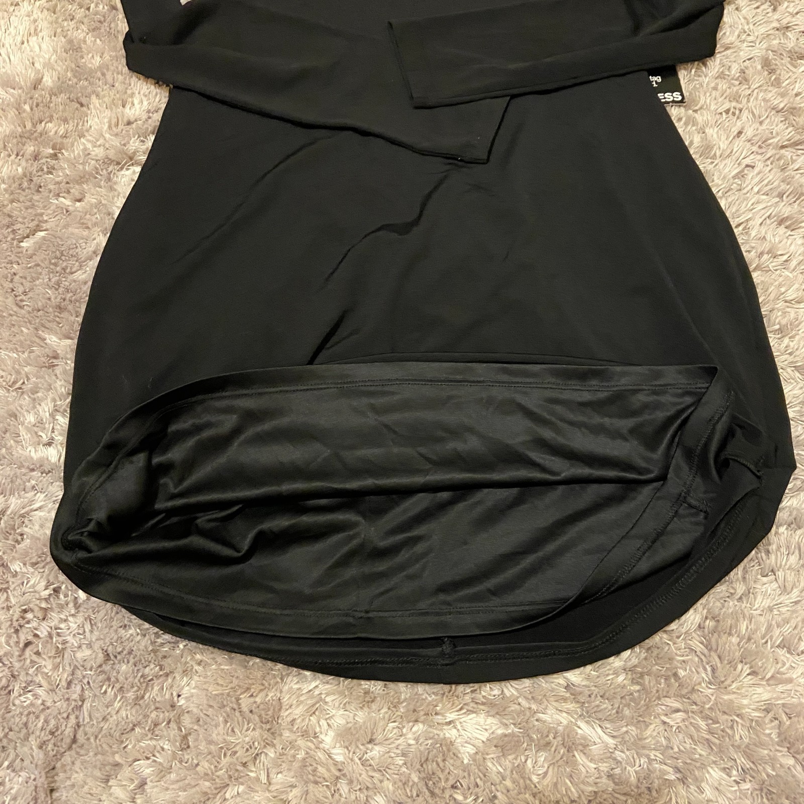 NWT Express Black Sheer Block Long Sleeve Bodycon Cocktail Party Dress Women’s S