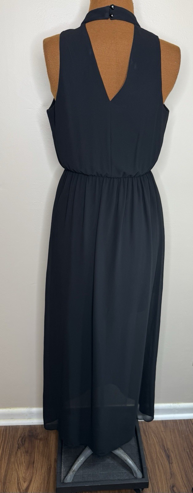 I. N. San Francisco Keyhole Neck Sheer Maxi Sleeveless Size Small