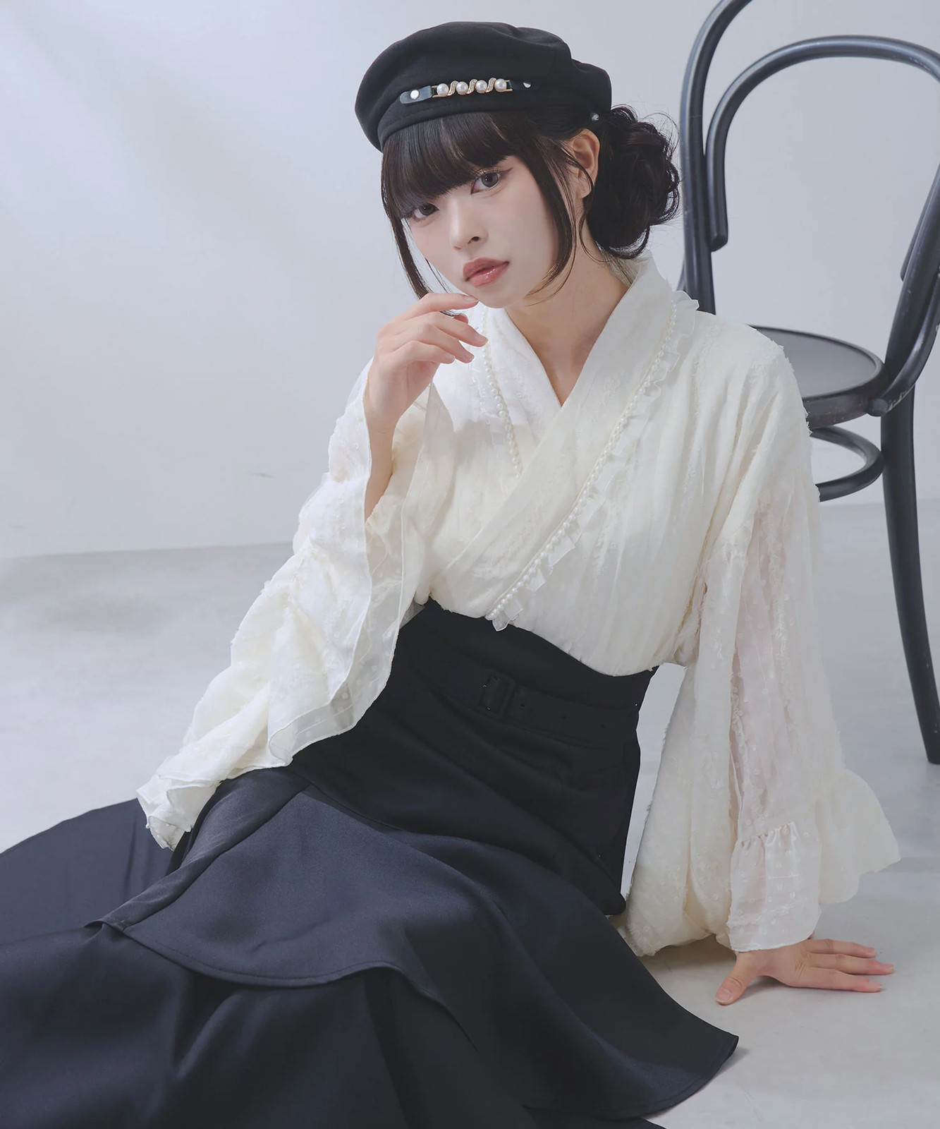 BULK Buy Dot Tulle Lace Ruffle Mermaid Yukata 3pc Set Large Sizes Jirai New