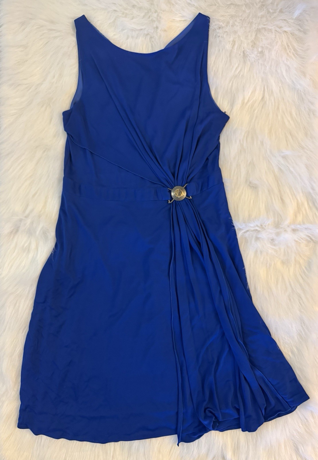 Versace Collection Draped Medusa Dress – Royal Blue – IT 46