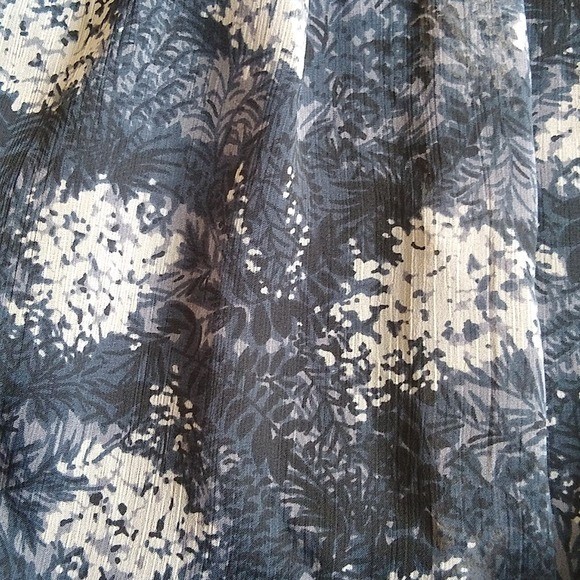 Joie Batlic Navy Blue Floral Chiffon Smocked High Neck Sleeveless Shift Dress