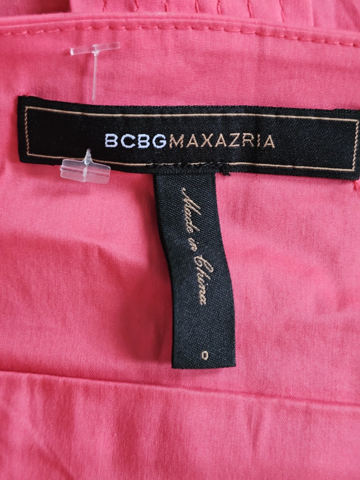 BCBGMAXAZRIA Pink Ruffle Pleated Sheath Dress Sleeveless V-Neck Knee Length 0