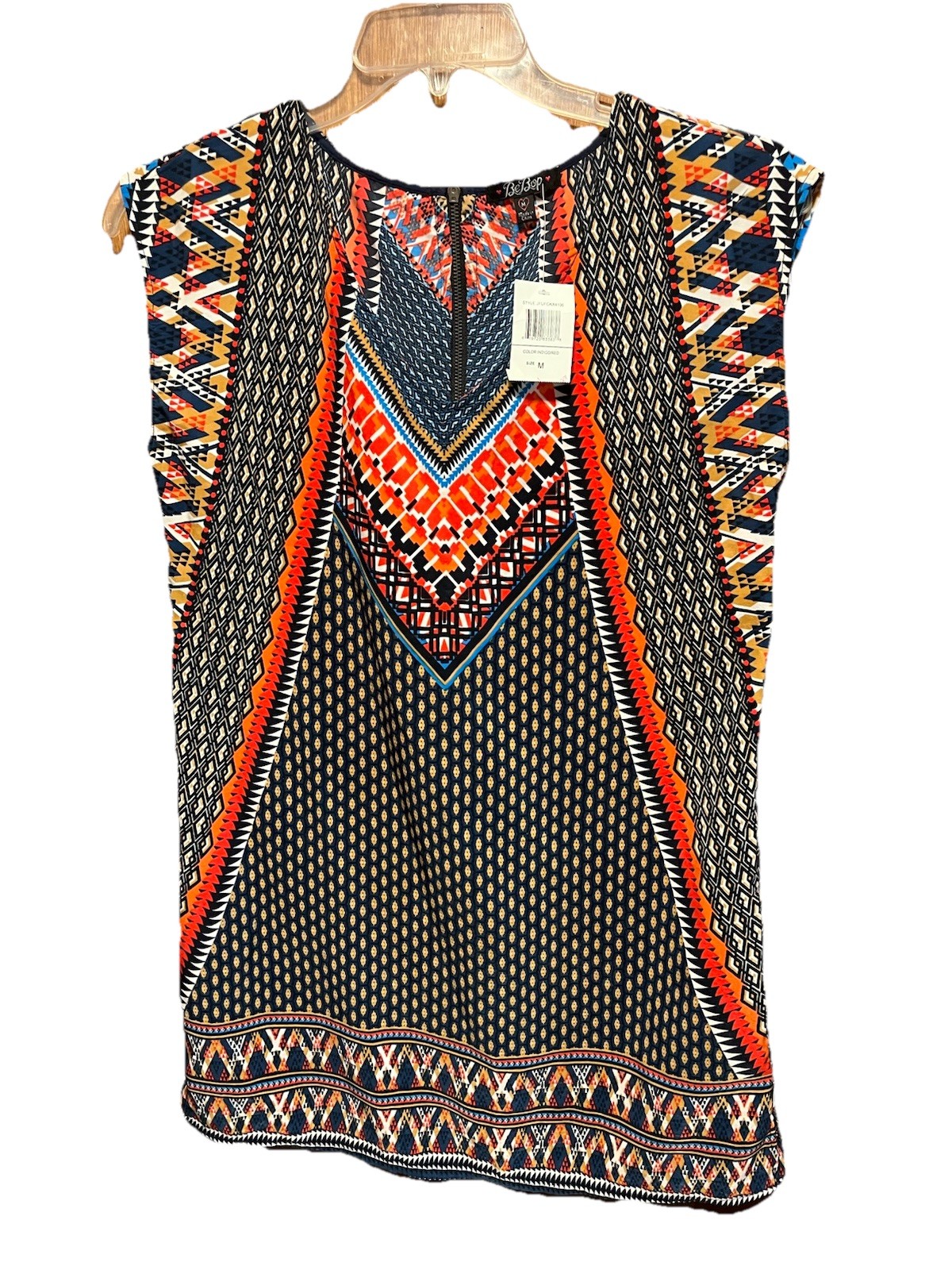 Ladies Shift Dress Colorful Pattern By Be Bop M Sleeveless