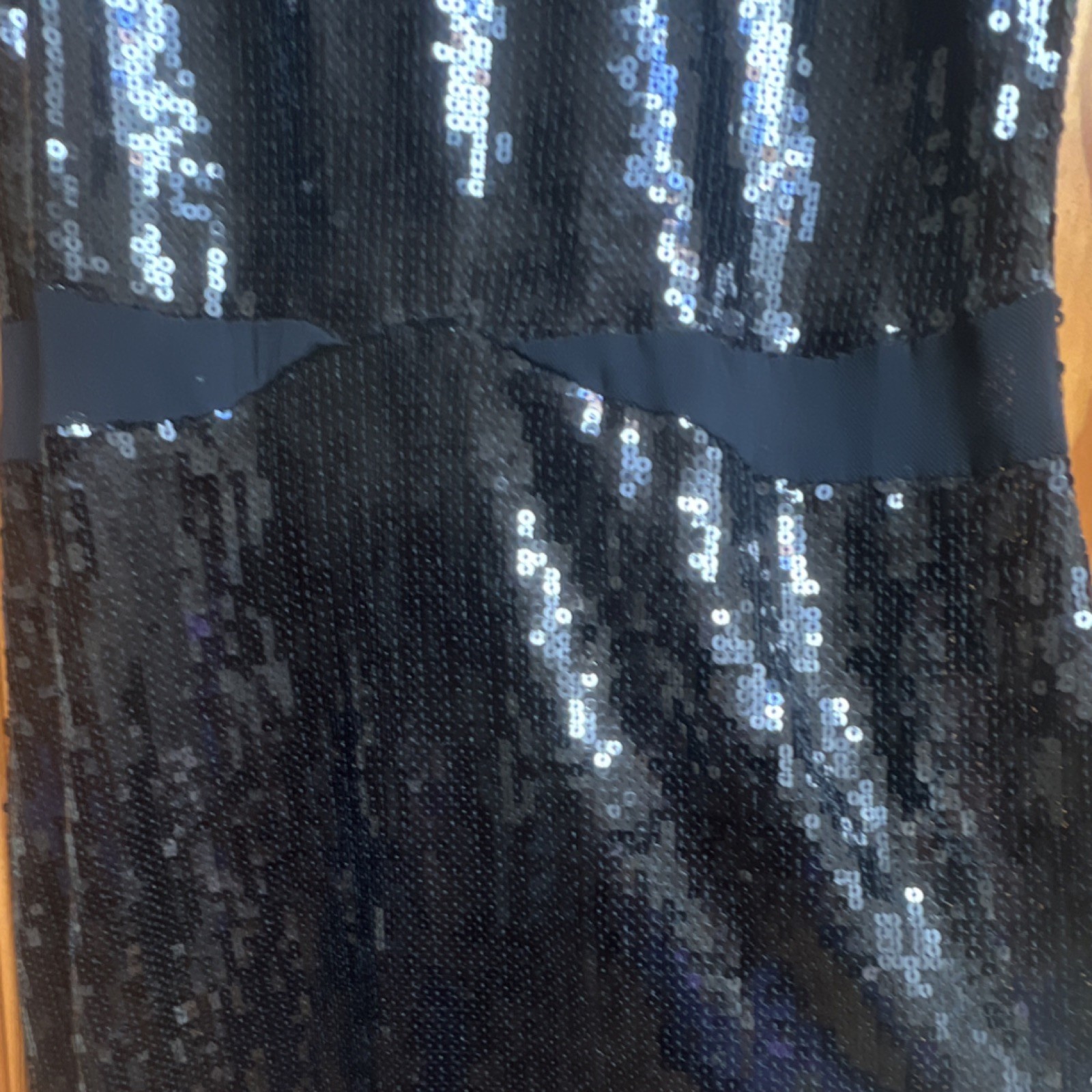 Nicole Miller Very Black Sequin Sheath Dress Round Neck Sleeveless Knee 14