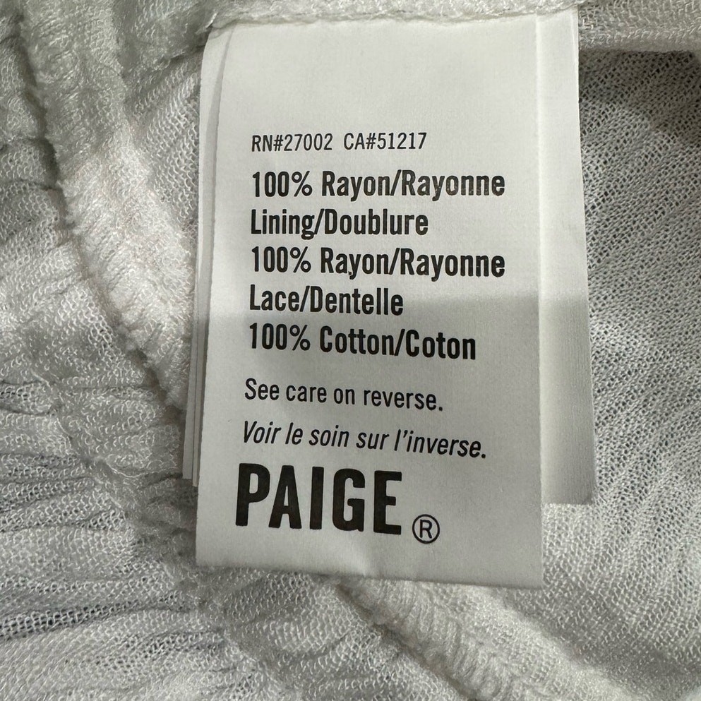 PAIGE NWT $249 Inesa White Swiss Dot Midi Dress SASH MISSING Size XS