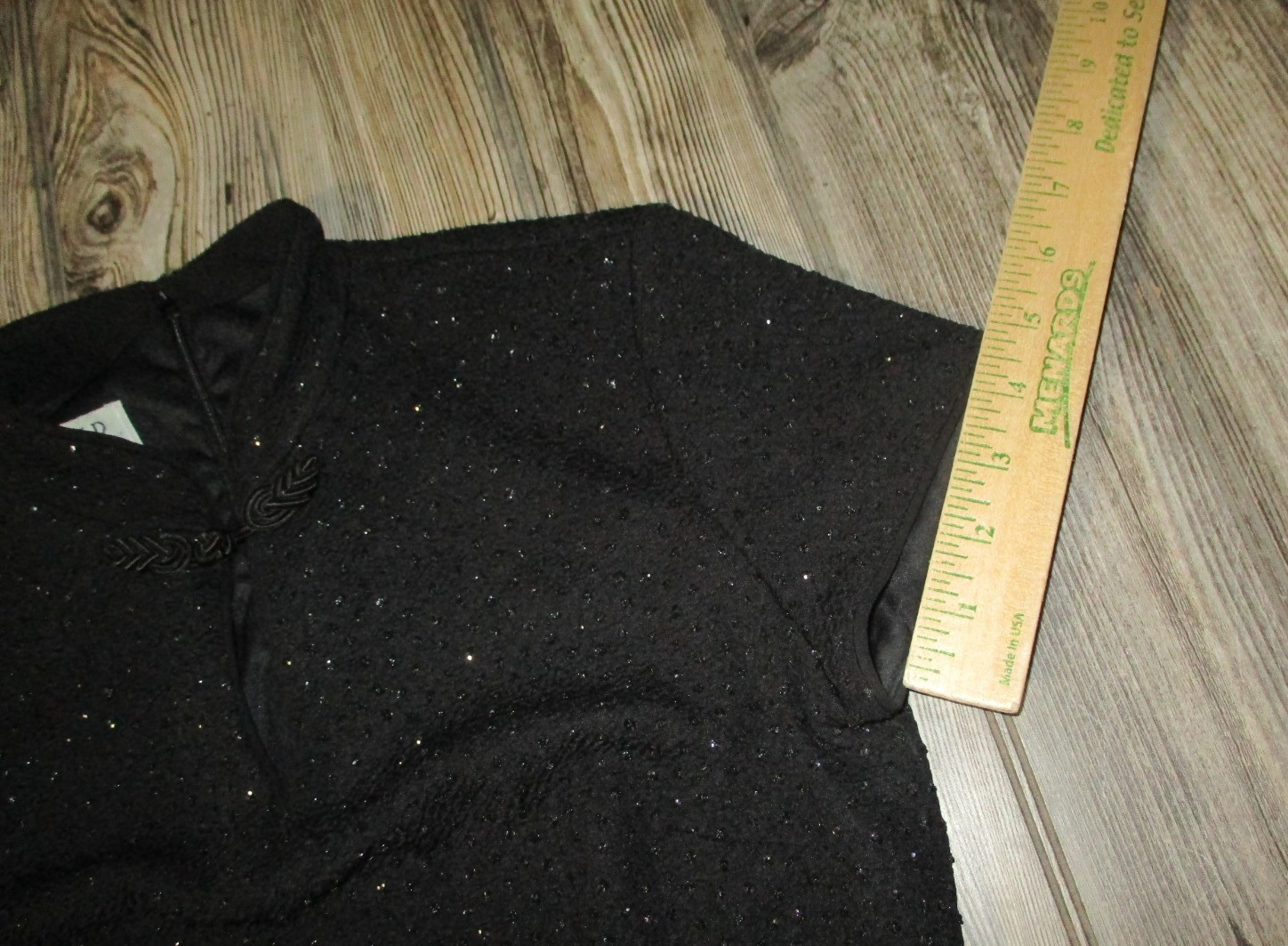 David Warren New York Mandarin Black Formal Dress Sz 8P 1990s Sparkly Holiday