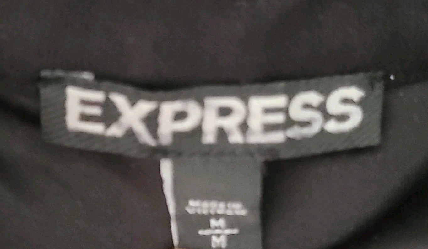 Express Womens Sleevless 1/2 Zip Up Dress Black Size M