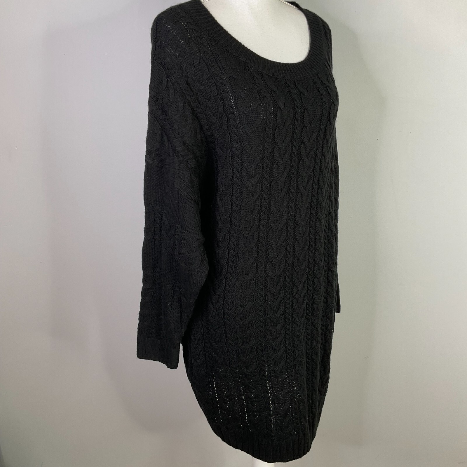 BB DAKOTA Miss Mood Long Sleeve Sweater Dress Womens Small Acrylic Wool Black
