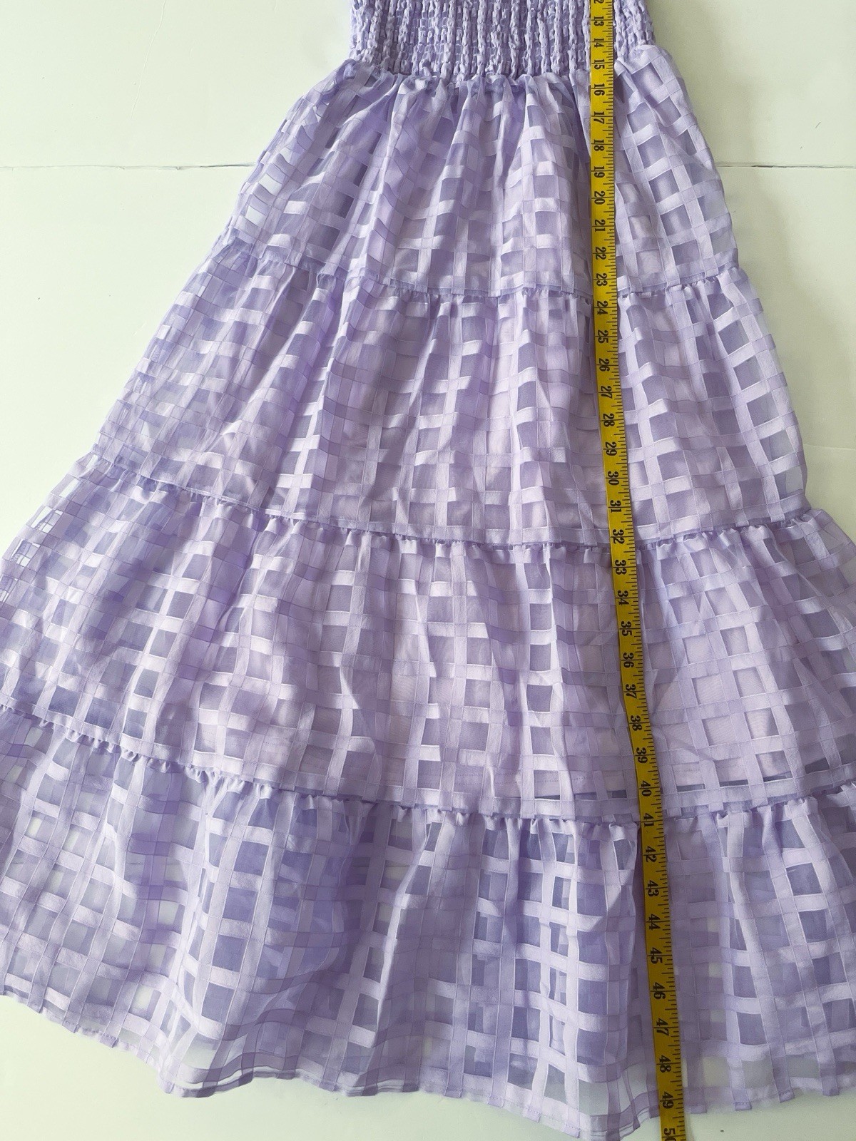 Pretty Garden Midy Dress S Light Purple Short Puff Sleeves Smocked Fairy