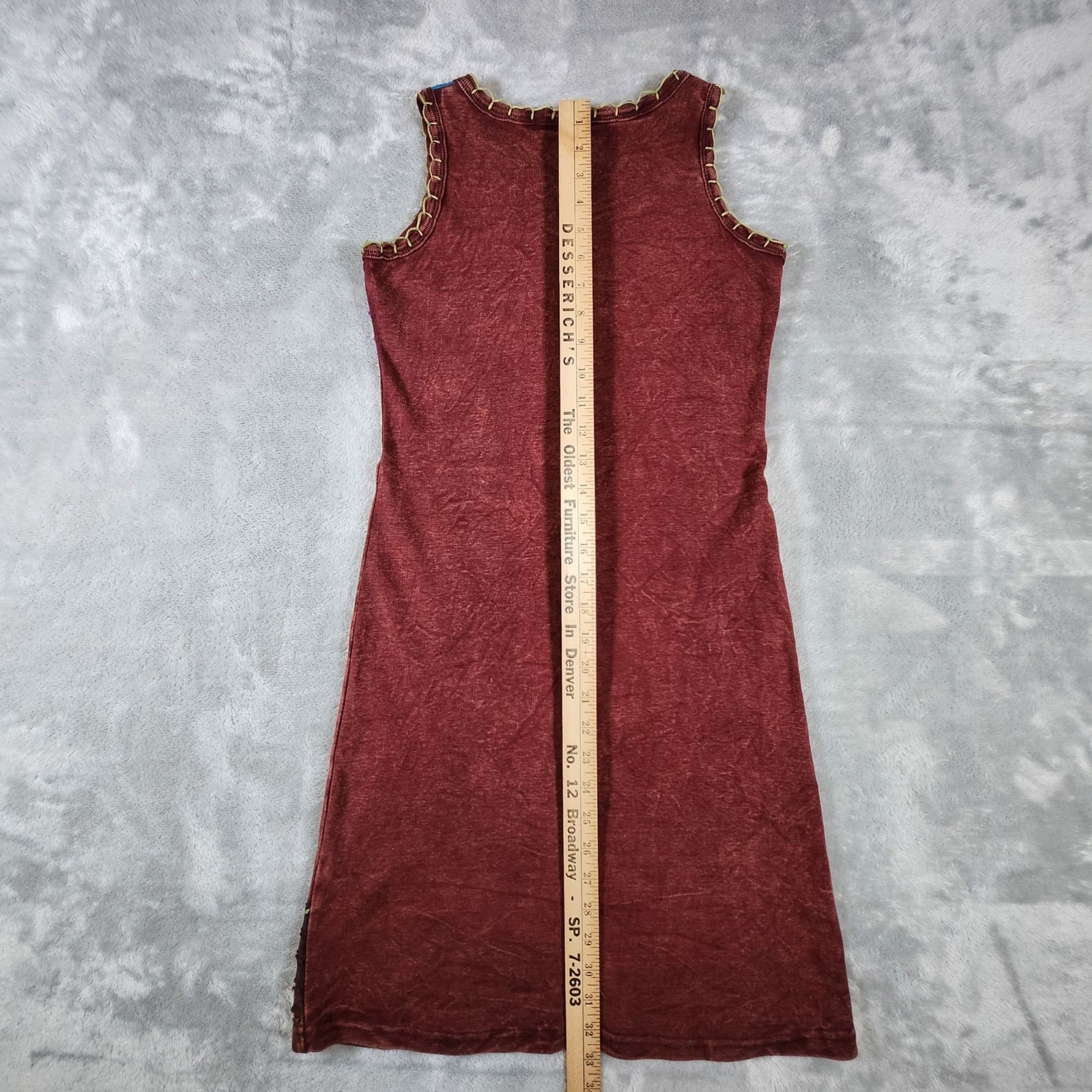 KPC Nepal Embroidered Sleeveless Dress Colorful Small Festival Hippie Boho Artsy